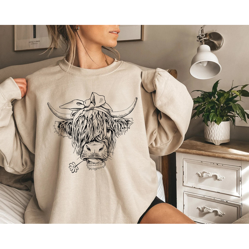 Cute Cow Shirt or Sweatshirt, Heifer Sweatshirt, Highland Cow Shirt, Cow Gifts For Her, Farm T-shirt, Ranch Tee, Farmer, Cowgirl - 3.jpg