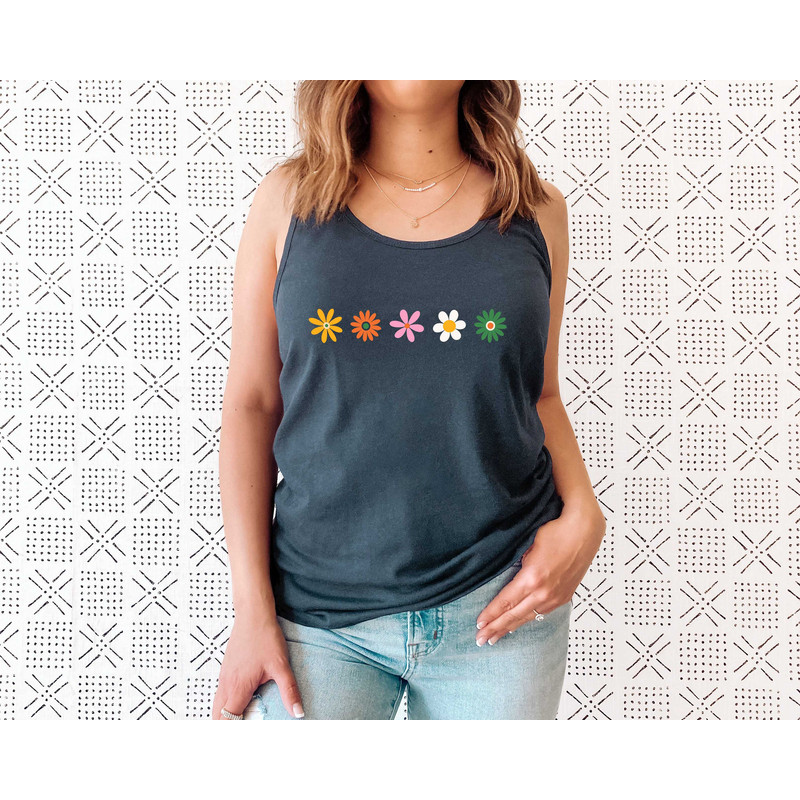 Daisy Womens Tank Top, Retro Wildflower Tank, Spring Tank, Daisy Lover Shirt, Daisy Gift, Daisy Flower Tank, Vacation Gift Tank Top - 2.jpg