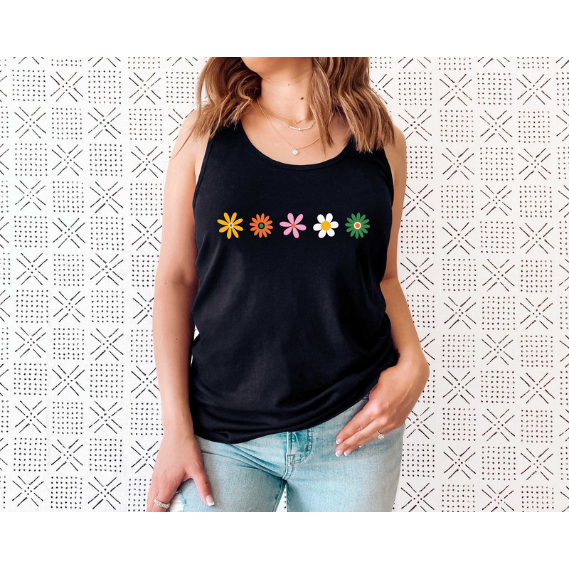 Daisy Womens Tank Top, Retro Wildflower Tank, Spring Tank, Daisy Lover Shirt, Daisy Gift, Daisy Flower Tank, Vacation Gift Tank Top - 7.jpg