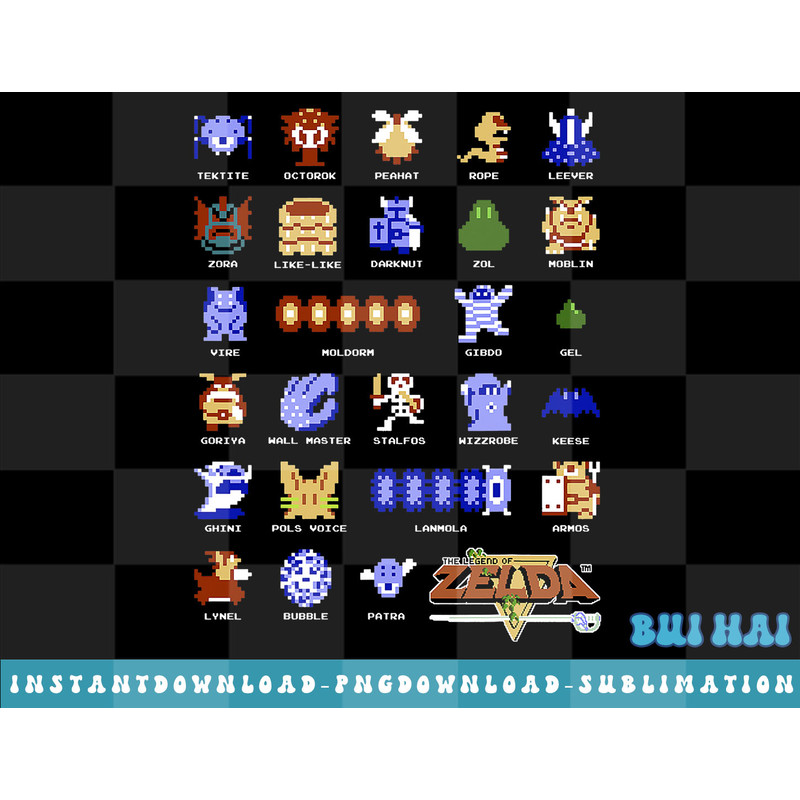Legend Of Zelda Character Pixel Art Portrait Grid png, sublimate, digital download.jpg