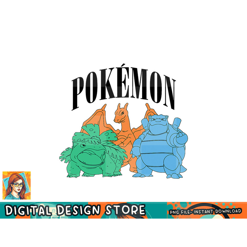 Pokemon - Charizard Venusaur Blastoise Group png, digital prints, sublimation.jpg