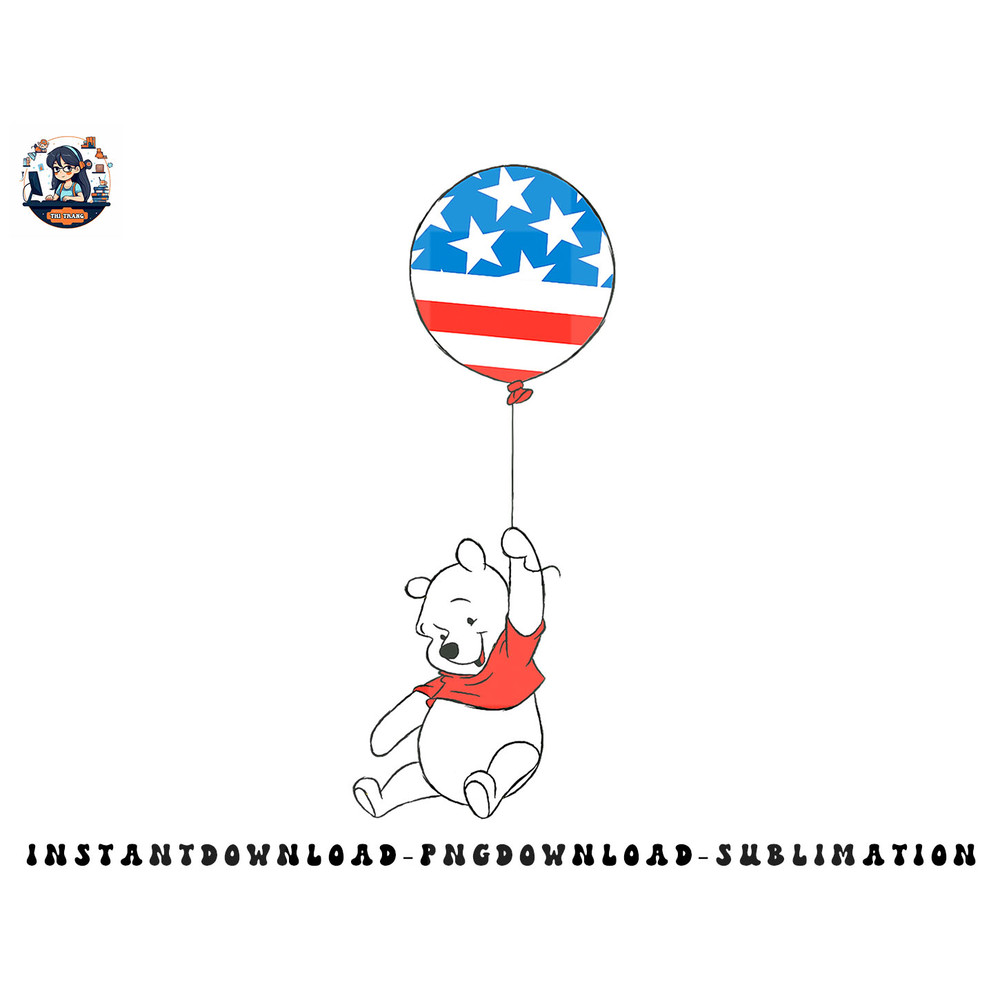 Disney Americana Balloon Winnie the Pooh png, sublimation, digital download.jpg