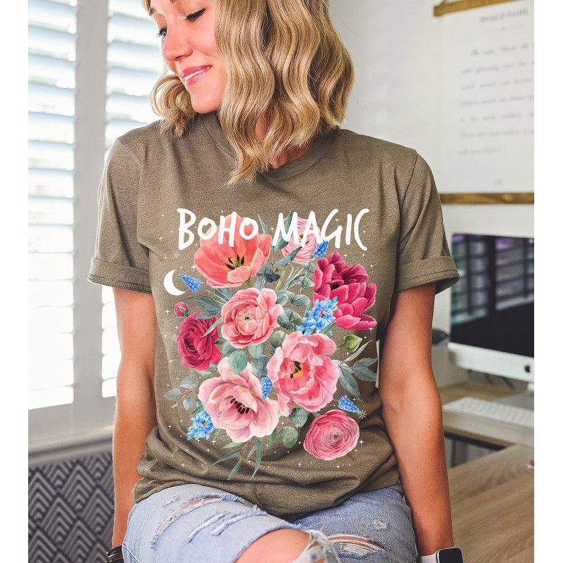 Floral T-Shirt - Botanical Shirt, Flower T-Shirt, Vintage Botanical Print, Wildflowers Graphic Shirt, Nature Lover, Gardening - 2.jpg