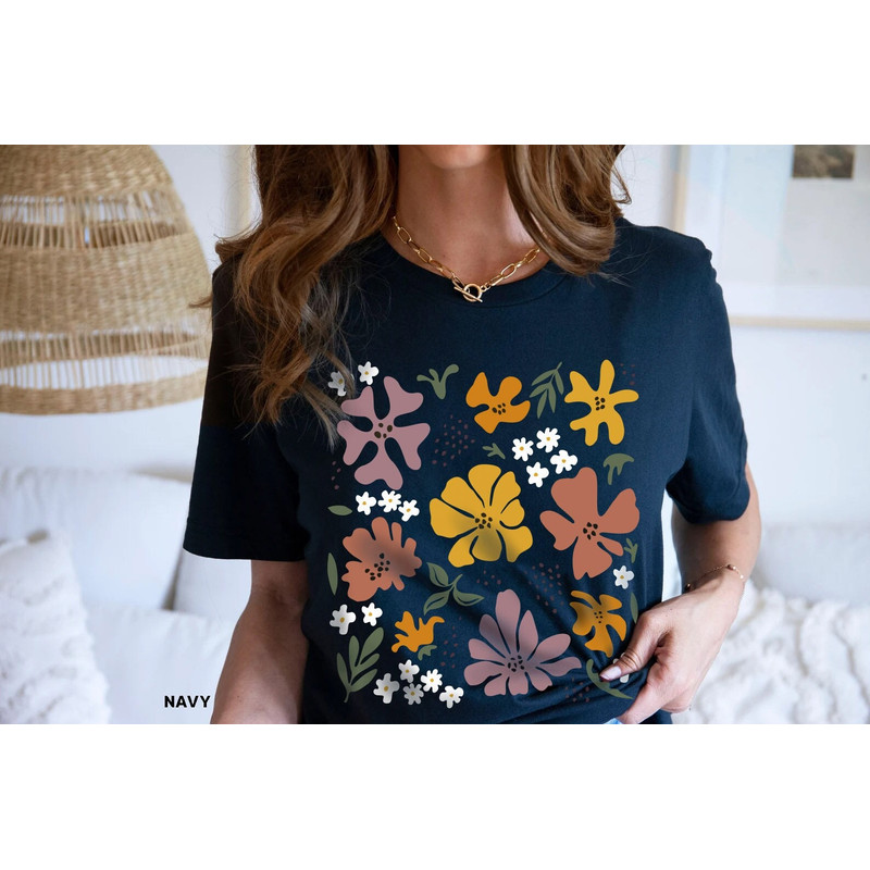 Flower Shirt, Gift For Her, Flower Shirt Aesthetic, Floral Graphic Tee, Floral Shirt, Flower T-shirt, Wild Flower Shirt, Wildflower - 1.jpg