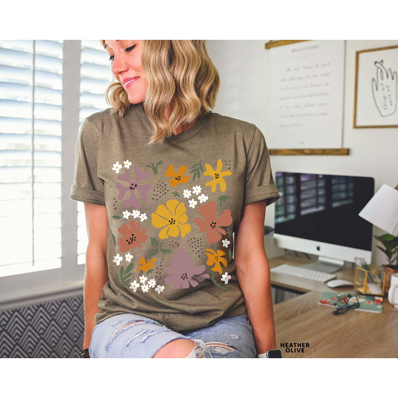 Flower Shirt, Gift For Her, Flower Shirt Aesthetic, Floral Graphic Tee, Floral Shirt, Flower T-shirt, Wild Flower Shirt, Wildflower - 2.jpg