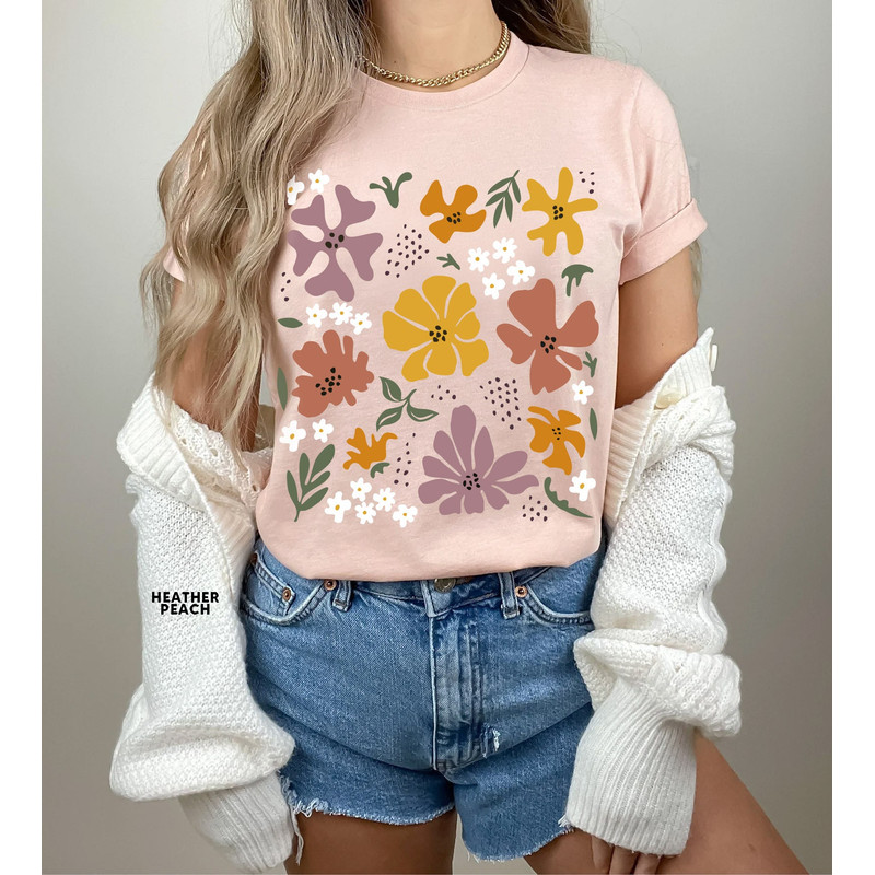 Flower Shirt, Gift For Her, Flower Shirt Aesthetic, Floral Graphic Tee, Floral Shirt, Flower T-shirt, Wild Flower Shirt, Wildflower - 3.jpg