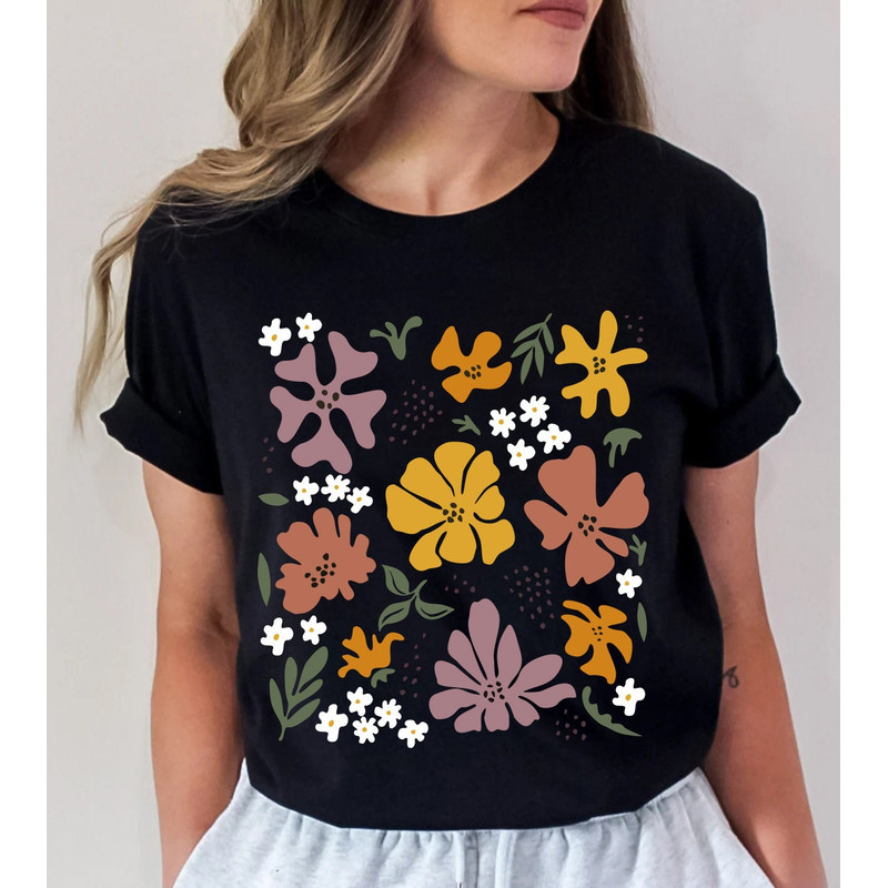 Flower Shirt, Gift For Her, Flower Shirt Aesthetic, Floral Graphic Tee, Floral Shirt, Flower T-shirt, Wild Flower Shirt, Wildflower - 4.jpg