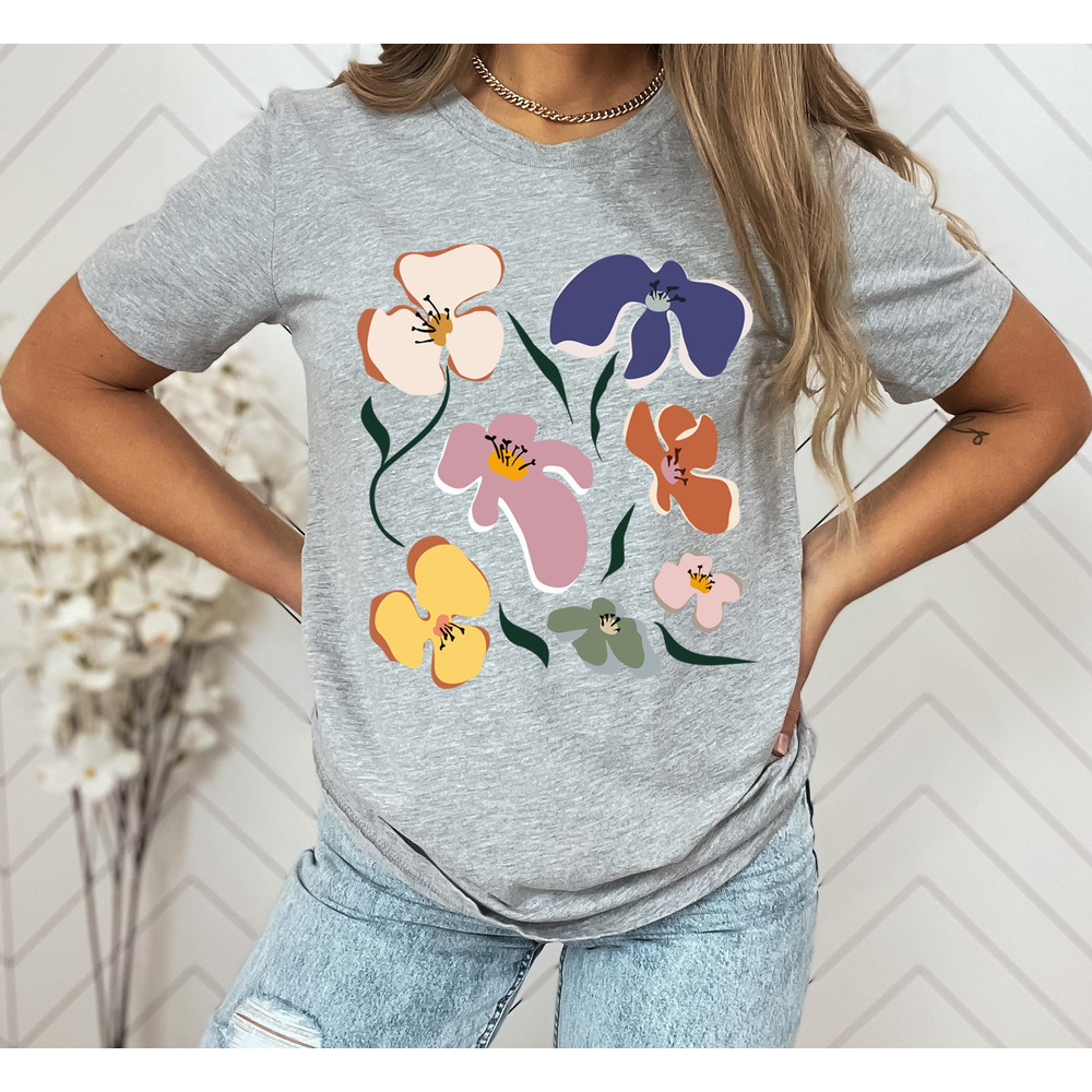 Flower Shirt, Gift For Her, Flower Shirt Aesthetic, Floral Graphic Tee, Floral Shirt, Flower T-shirt, Wild Flower Shirt, Wildflower T-shirt - 1.jpg