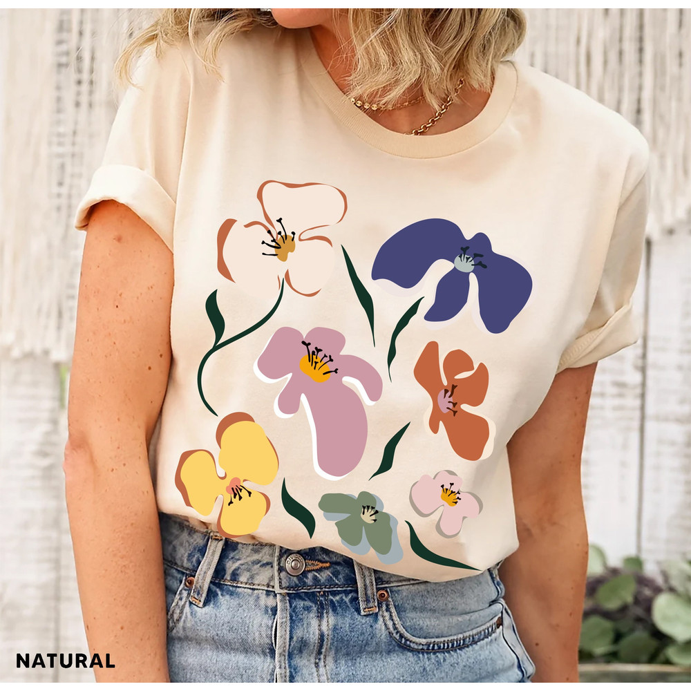Flower Shirt, Gift For Her, Flower Shirt Aesthetic, Floral Graphic Tee, Floral Shirt, Flower T-shirt, Wild Flower Shirt, Wildflower T-shirt - 2.jpg