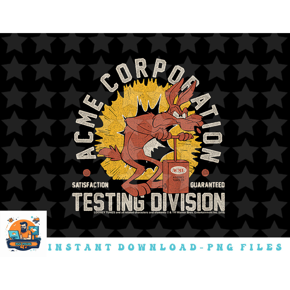 Kids Looney Tunes ACME Testing Division Wile E Coyote Retro Youth png, sublimation, digital download.jpg