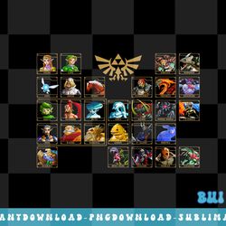 legend of zelda character portrait panel grid png, sublimate, digital download