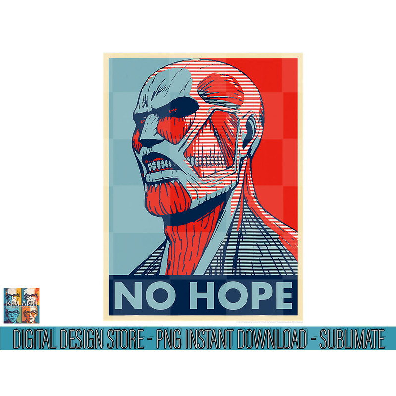 Attack on Titan Colossus Titan No Hope Poster png, sublimate.jpg