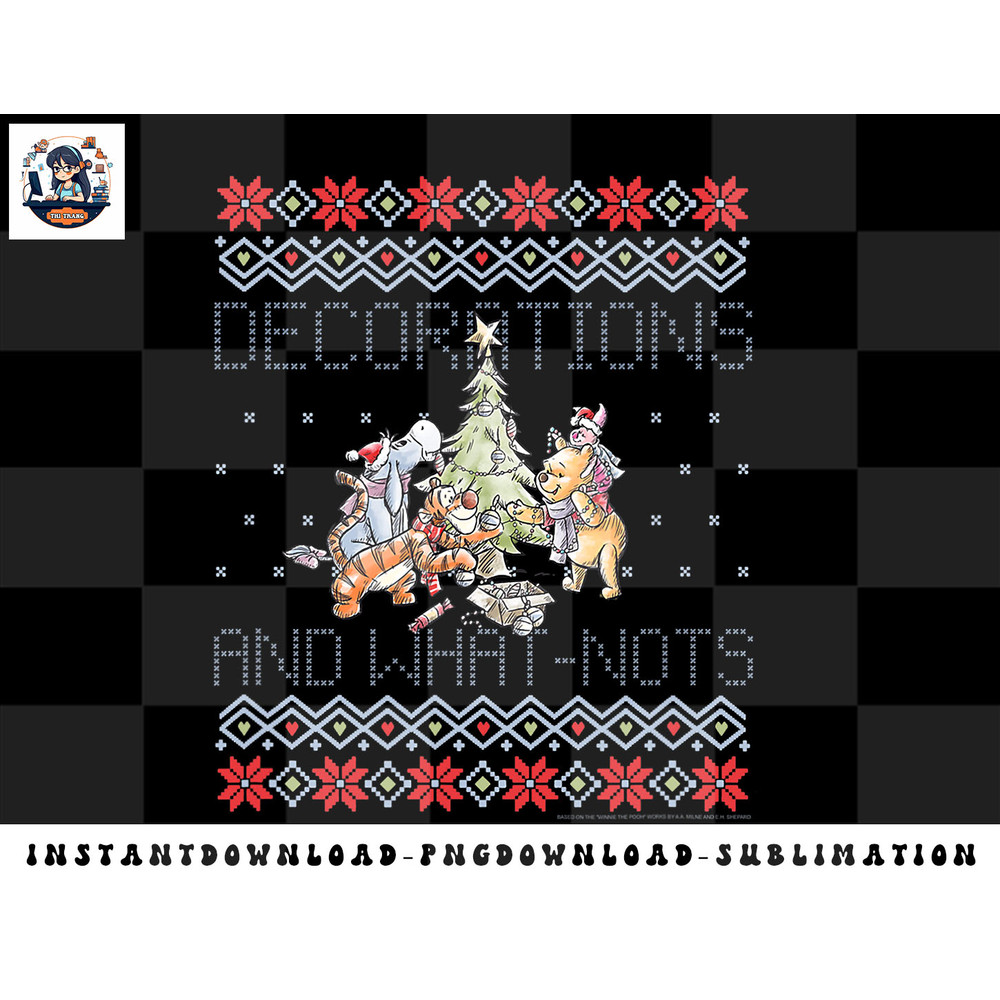 Disney Christmas Winnie The Pooh Decorations And What-Nots png, sublimation, digital download.jpg