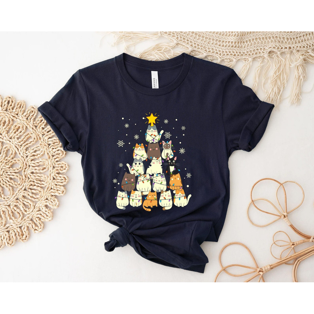 Funny Christmas Cat Shirt, Cat Lover Gift, cute Christmas Tee, Cat lover gift, Holiday graphic, Merry Christmas Tree Shirt, Cat owner tee - 1.jpg