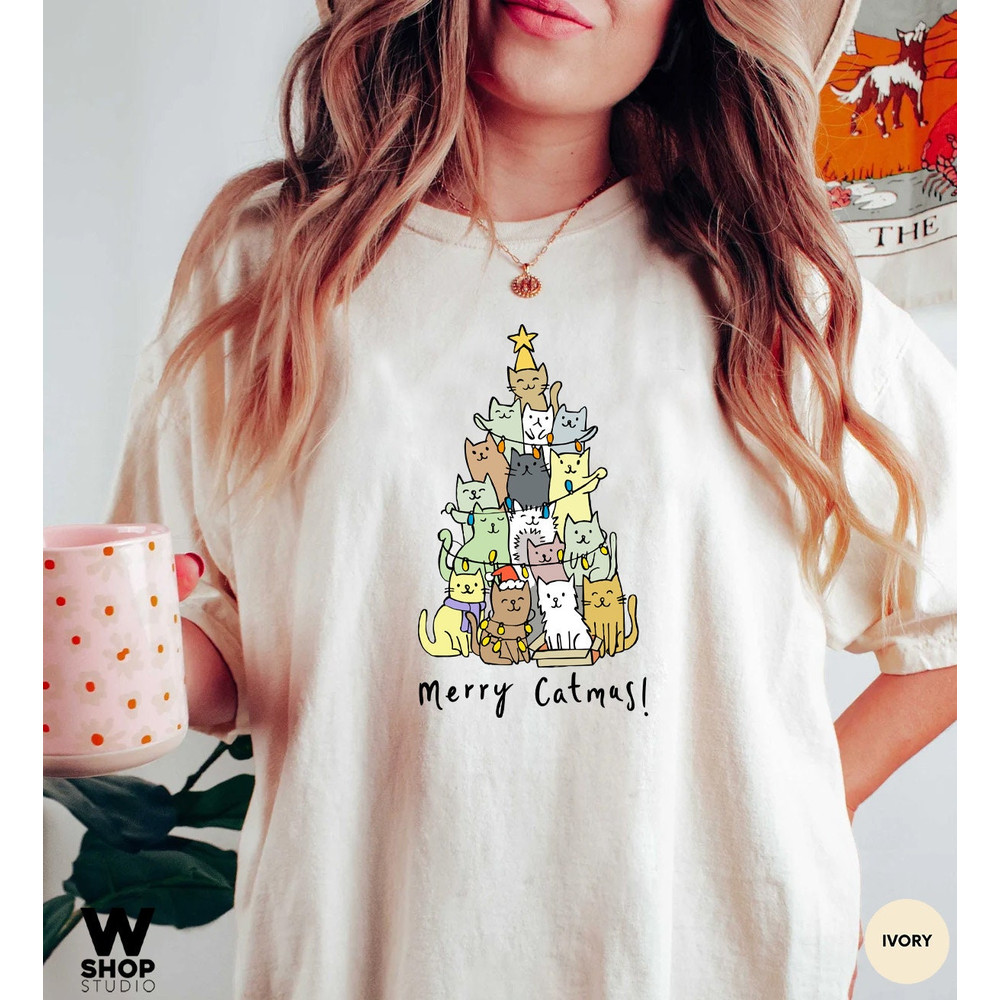 Funny Christmas Cat Shirt, Cat Lover Gift, cute Christmas Tee, Cat lover gift, Holiday graphic, Merry Christmas Tree Shirt, Cat owner tee - 3.jpg