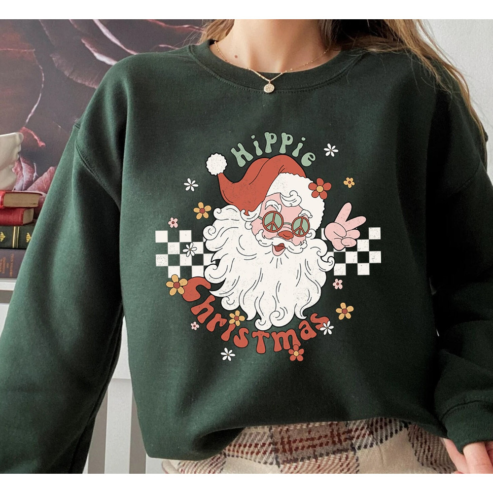 Funny Santa Sweatshirt, cute Christmas shirt for women, Christmas crewneck, graphic christmas tee, Santa shirt for women, xmas sweater - 1.jpg