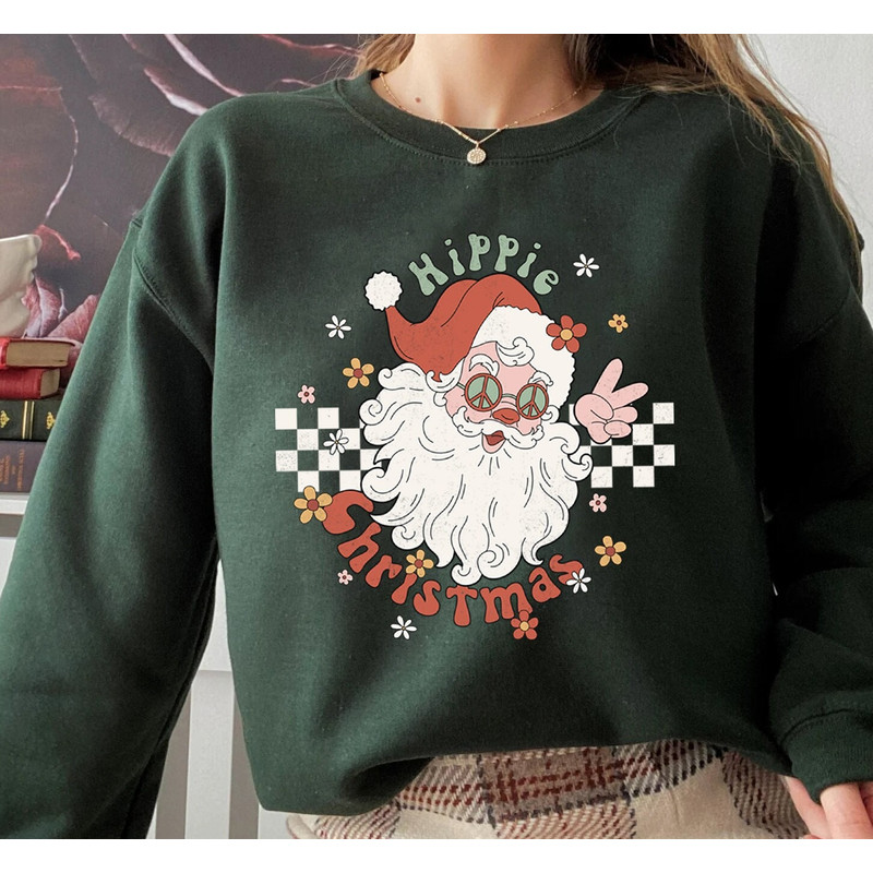 Funny Santa Sweatshirt, cute Christmas shirt for women, Christmas crewneck, graphic christmas tee, Santa shirt for women, xmas sweater - 1.jpg