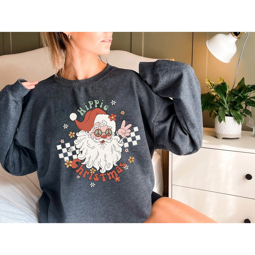 Funny Santa Sweatshirt, cute Christmas shirt for women, Christmas crewneck, graphic christmas tee, Santa shirt for women, xmas sweater - 4.jpg