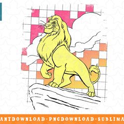 disney lion king distressed simba checkered graphic t-shirt png, sublimation, digital download