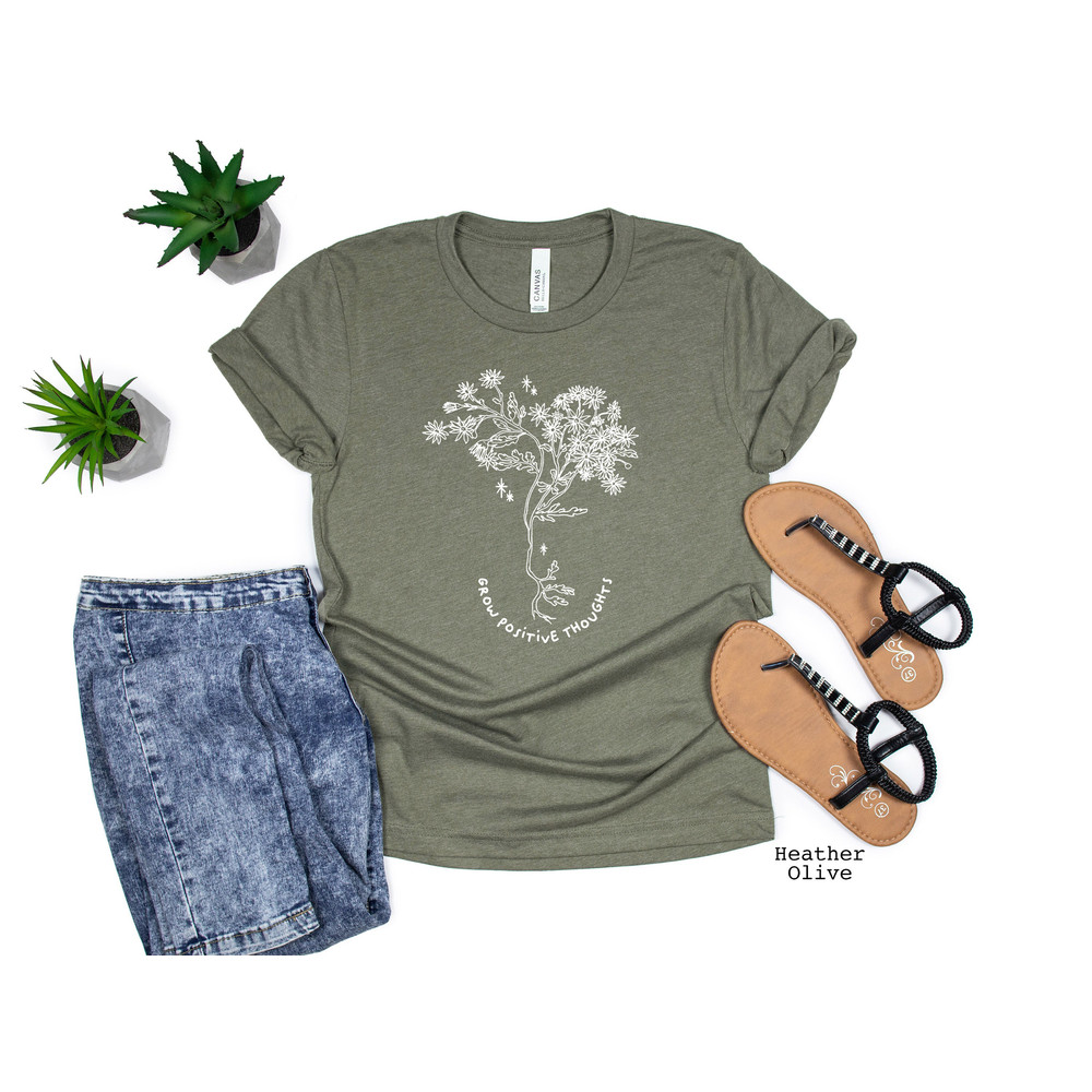 Grow Positive Thoughts Shirt Positive Thought Tee Mental Health Shirt Kindness Shirt Plant Shirt Positive Shirt - 5.jpg