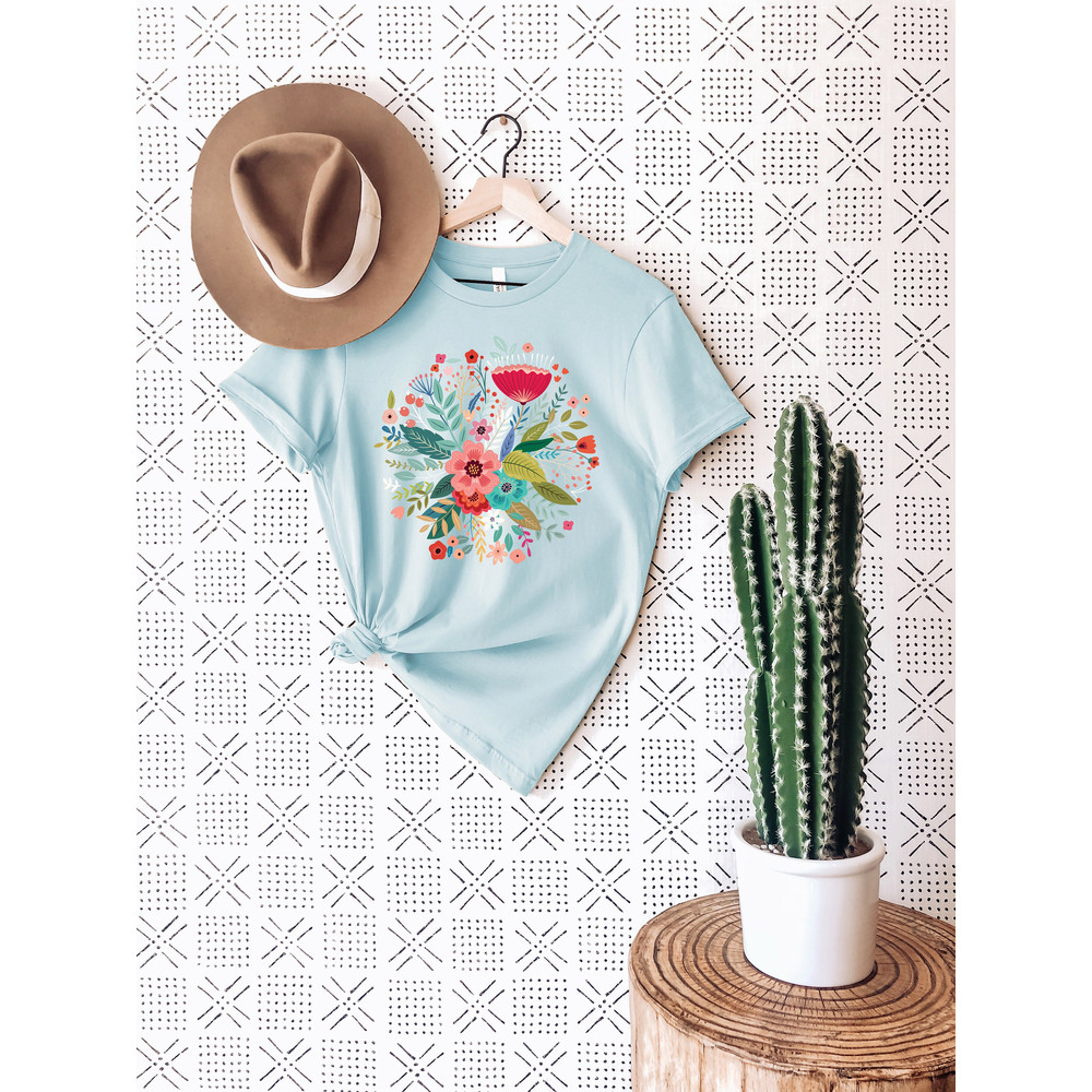 Grow Positive Thoughts Tee, Floral T-shirt, Bohemian Style Shirt, Butterfly Shirt, Trending Right Now, Women's Graphic T-shirt, Love Tee - 7.jpg