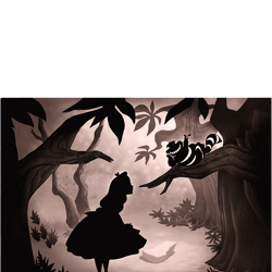 disney alice in wonderland alice and cheshire cat silhouette  png, sublimation, digital download.pngdisney alice in wond