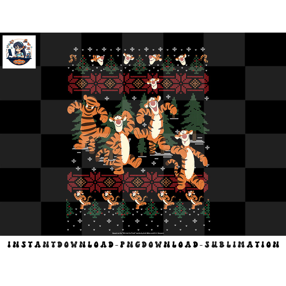 Disney Christmas Winnie The Pooh Tigger Ugly Sweater png, sublimation, digital download.jpg