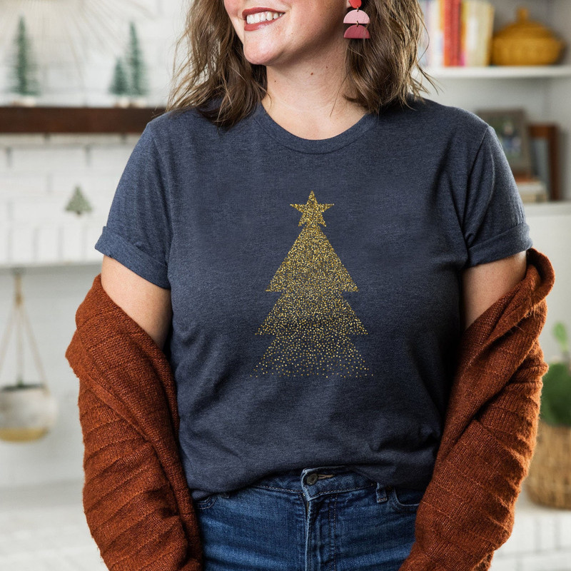 Ladies Merry Christmas Shirt, Women Christmas Shirt, Cute Christmas Shirt, Women Holiday Shirt, Leopard Print Christmas Tree Shirt - 4.jpg