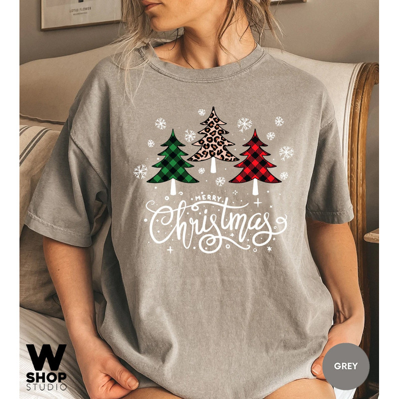 Ladies Merry Christmas Shirt, Women Christmas Shirt, Cute Christmas Shirt, Women Holiday Shirt, Leopard Print Christmas Tree Shirt, - 5.jpg