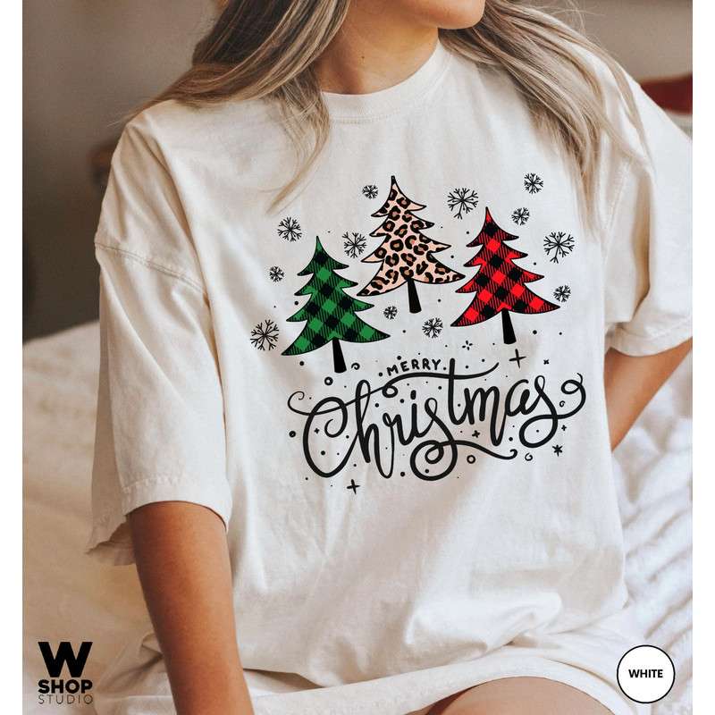 Ladies Merry Christmas Shirt, Women Christmas Shirt, Cute Christmas Shirt, Women Holiday Shirt, Leopard Print Christmas Tree Shirt - 6.jpg