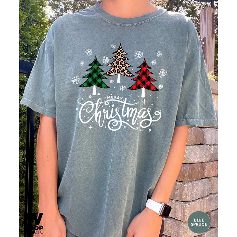 Ladies Merry Christmas Shirt, Women Christmas Shirt, Cute Christmas Shirt, Women Holiday Shirt, Leopard Print Christmas Tree Shirt, - 7.jpg