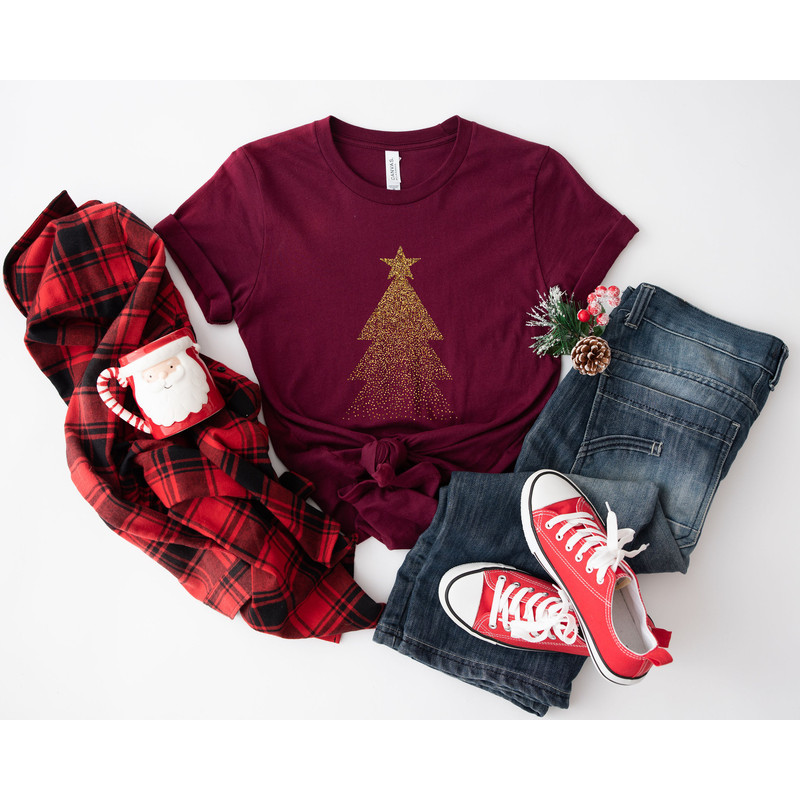 Ladies Merry Christmas Shirt, Women Christmas Shirt, Cute Christmas Shirt, Women Holiday Shirt, Leopard Print Christmas Tree Shirt - 7.jpg