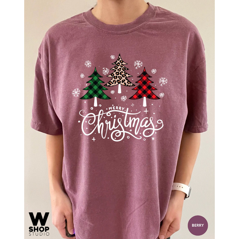 Ladies Merry Christmas Shirt, Women Christmas Shirt, Cute Christmas Shirt, Women Holiday Shirt, Leopard Print Christmas Tree Shirt, - 8.jpg