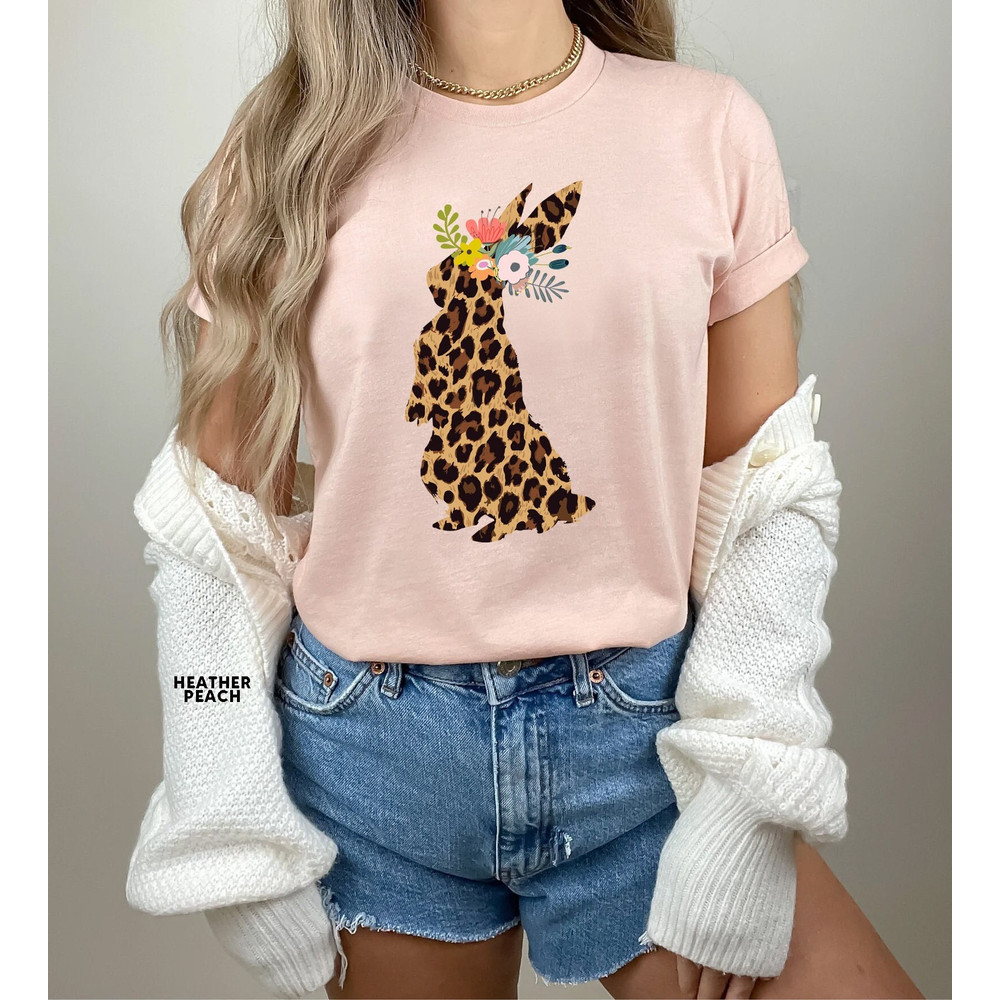 Leopard Bunnies Shirt, Leopard Bunny Shirt, Cute Easter Bunny T-Shirt, Happy Easter, Shirt with Bunnies, Easter Shirts - 1.jpg