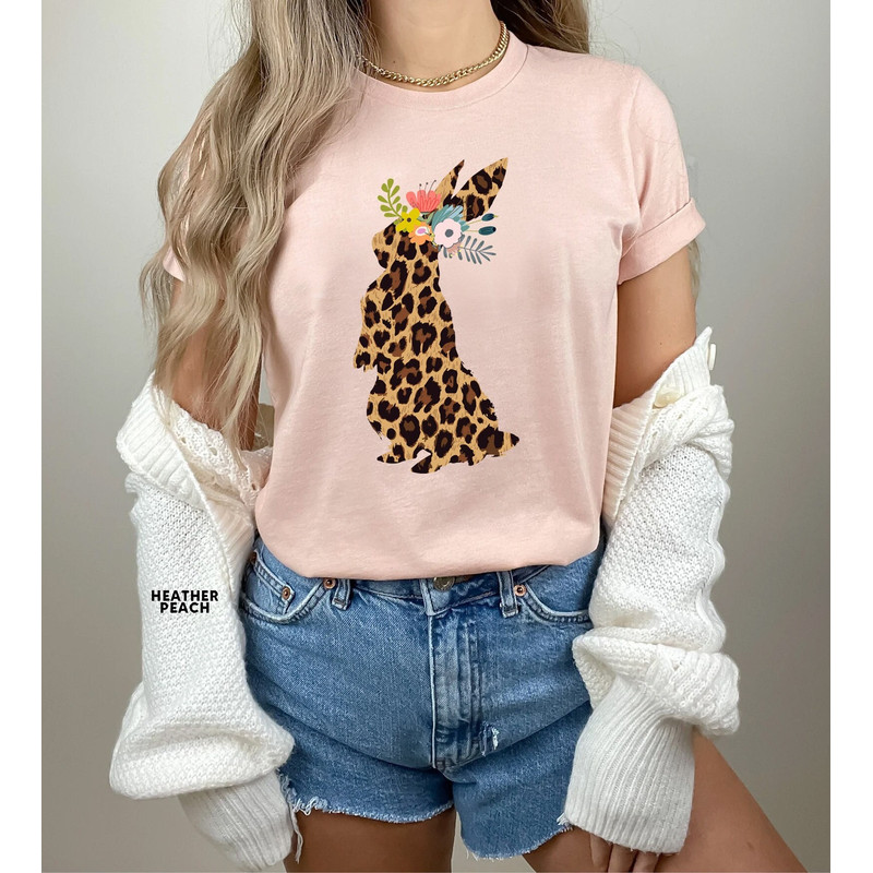 Leopard Bunnies Shirt, Leopard Bunny Shirt, Cute Easter Bunny T-Shirt, Happy Easter, Shirt with Bunnies, Easter Shirts - 1.jpg