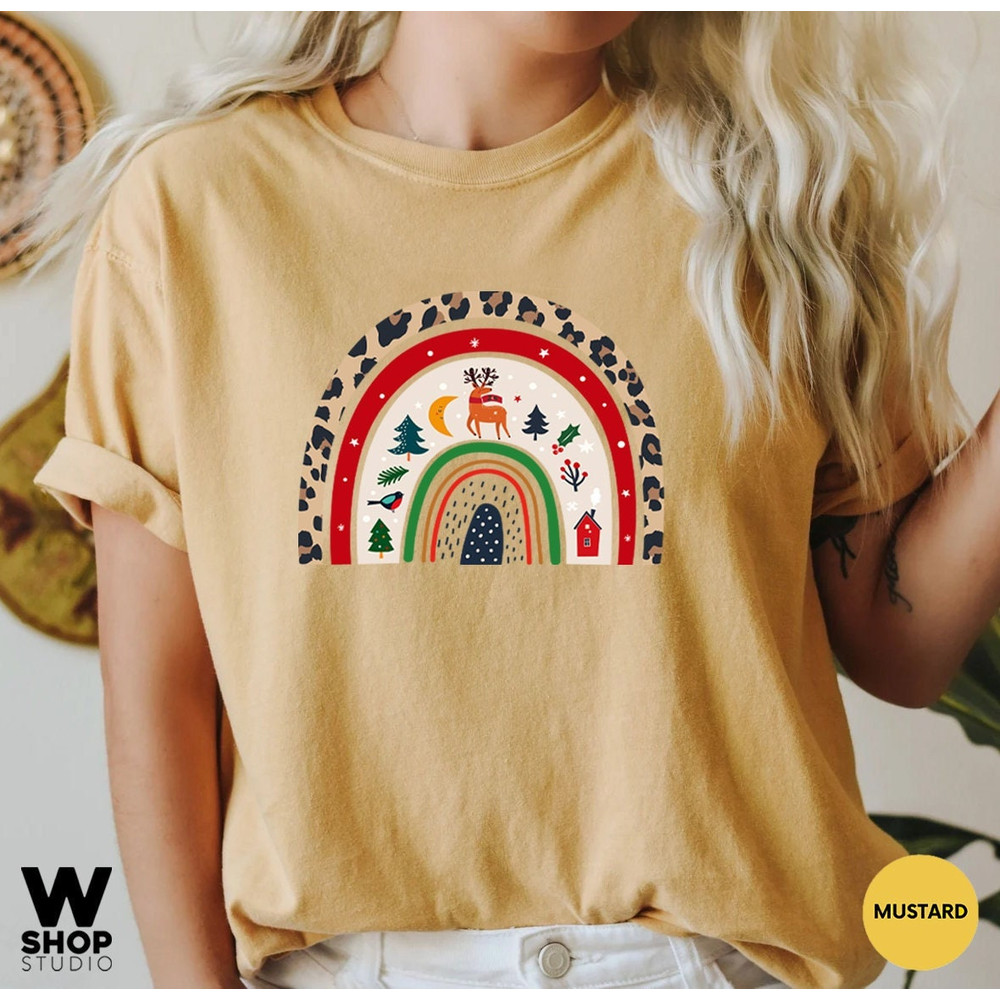 Leopard Shirt, Merry Christmas Rainbow Shirt, Rainbow Shirt, Christmas Family Shirt, Christmas Shirt, Merry Christmas Shirt, Christmas Gift - 1.jpg