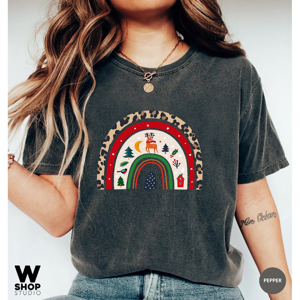 Leopard Shirt, Merry Christmas Rainbow Shirt, Rainbow Shirt, Christmas Family Shirt, Christmas Shirt, Merry Christmas Shirt, Christmas Gift - 8.jpg