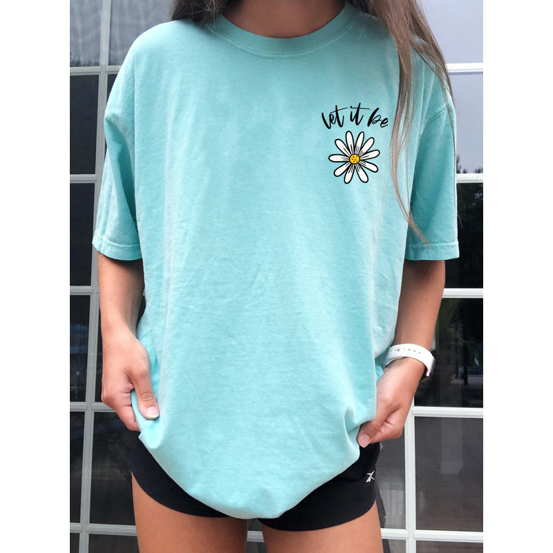 Let It Be Daisy Tee, Unisex T-Shirt, Hippie Shirt, Flower Shirt for Women, Teacher Mom Tee, Daisy Gift, Vintage Daisy Tee, Oversized - 5.jpg