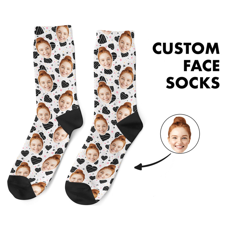 Love Custom Face Socks, Custom Photo Socks, Face on Socks, Personalized Socks, Love Heart Picture Socks, Valentine Gift For Her, Him Friends - 1.jpg