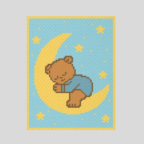 crochet-C2C-sleeping-bear-baby-blanket-7