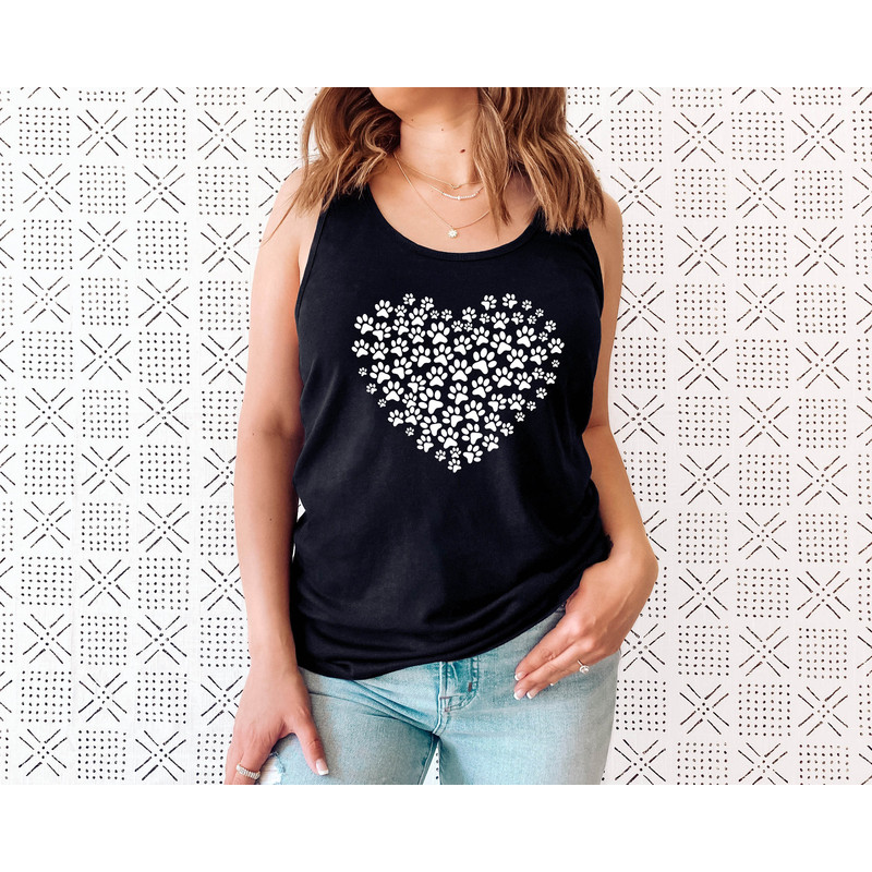 Paw Love Shirt Tank, Paw Love Tank, Dog Lover Tank Top, Paw Print Heart Tank, Paw Print Shirt, Paw Prints Shirt Tank - 3.jpg