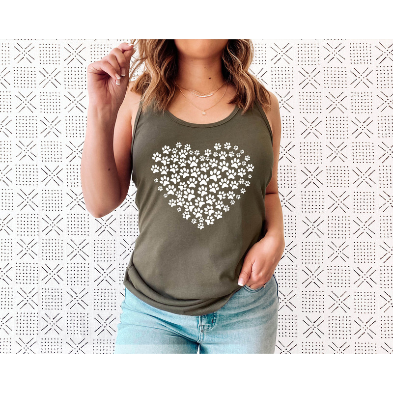 Paw Love Shirt Tank, Paw Love Tank, Dog Lover Tank Top, Paw Print Heart Tank, Paw Print Shirt, Paw Prints Shirt Tank - 4.jpg