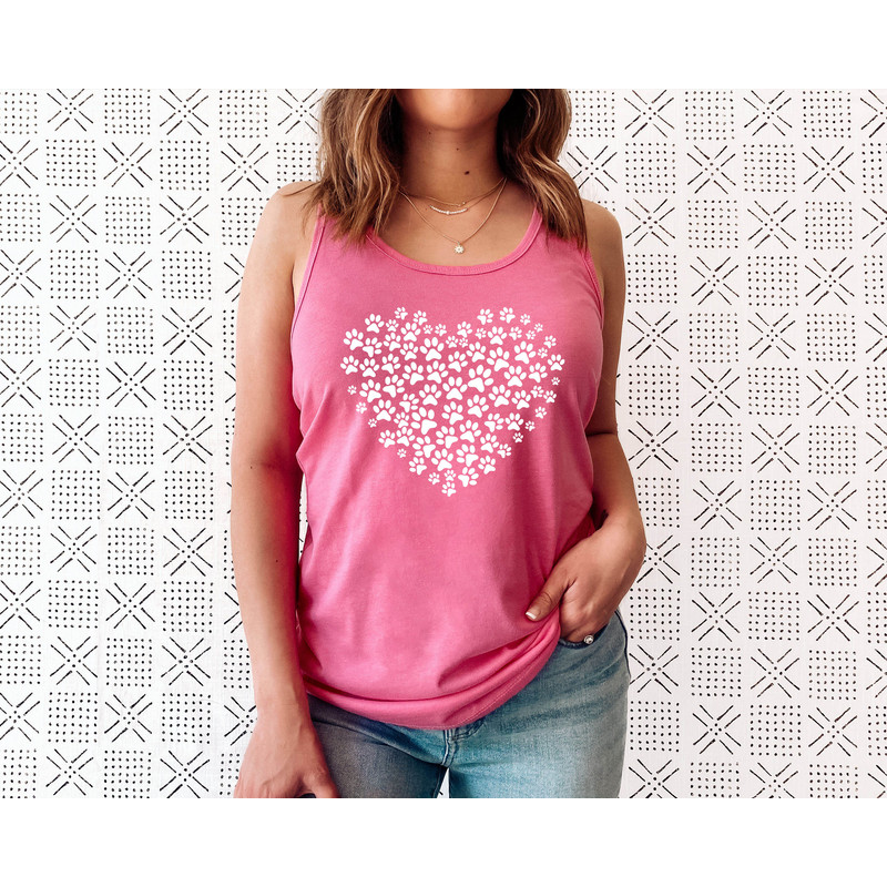 Paw Love Shirt Tank, Paw Love Tank, Dog Lover Tank Top, Paw Print Heart Tank, Paw Print Shirt, Paw Prints Shirt Tank - 7.jpg