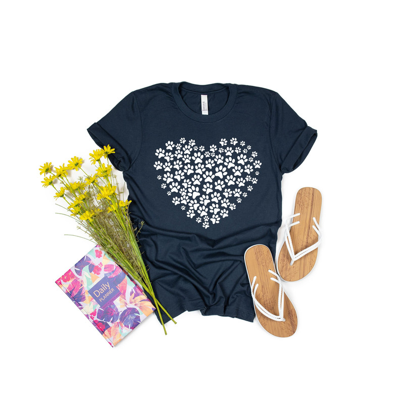 Paw Love Shirt, Paw Love Tee, Dog Lover Shirt, Paw Print Heart Shirt, Paw Print Shirt, Paw Prints Shirt - 1.jpg