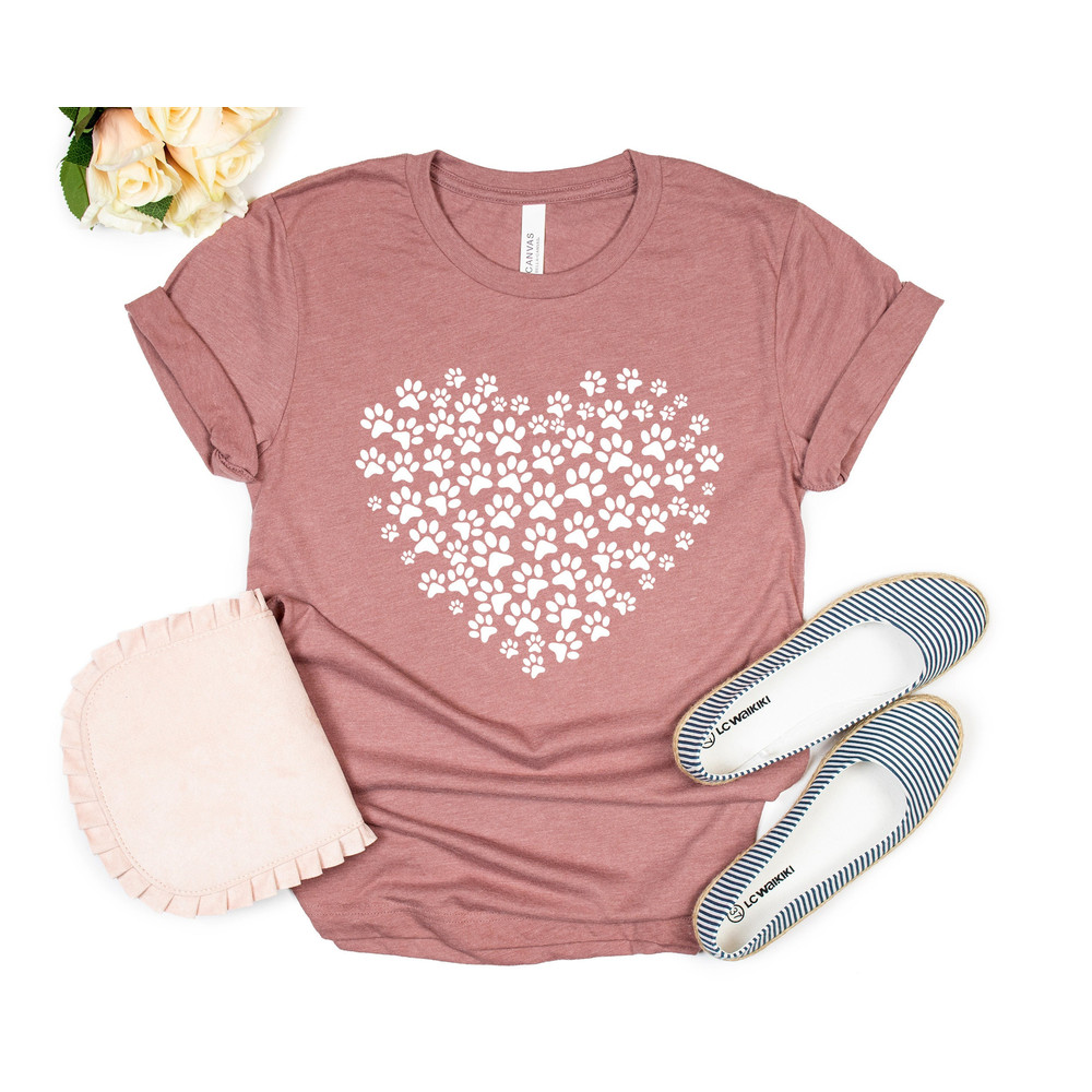 Paw Love Shirt, Paw Love Tee, Dog Lover Shirt, Paw Print Heart Shirt, Paw Print Shirt, Paw Prints Shirt - 2.jpg