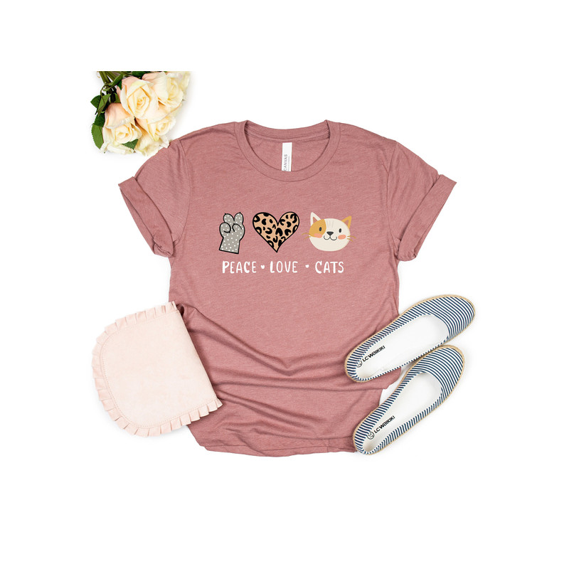 Peace Love Cats Shirt, Cats Shirt, Cats Tshirt, Gift for Cat Mom, Cat Mom Shirt, Cat Shirts for Women, Shirts about Cats, Gift for Cat Owner - 2.jpg