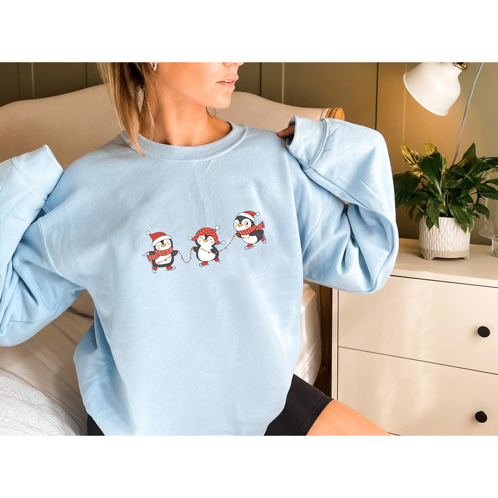Penguin Sweatshirt, Cute Christmas Sweatshirt, Christmas Crewneck, Holiday Party Funny Shirt, Long Sleeve Holiday Sweater, Christmas Sweater - 6.jpg