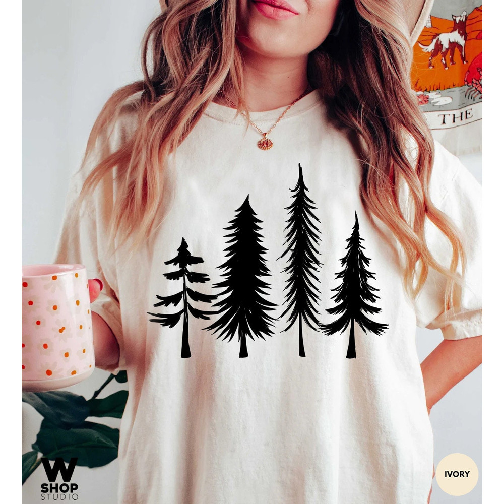 Pine Tree Shirt, Pine Tree T Shirt, Camping Shirt, Hiking Shirt, Oversized Adventure, Nature Lover Gift, Outdoors, Comfort Colors - 3.jpg