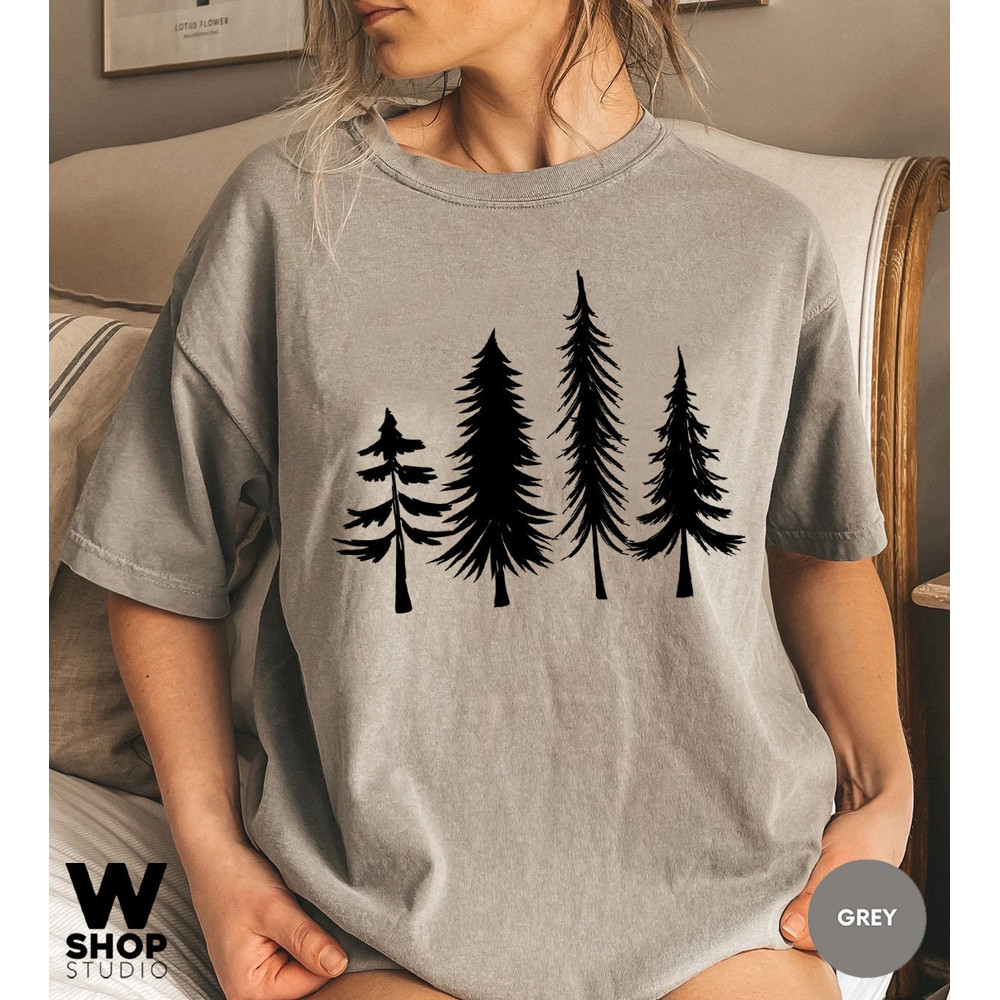 Pine Tree Shirt, Pine Tree T Shirt, Camping Shirt, Hiking Shirt, Oversized Adventure, Nature Lover Gift, Outdoors, Comfort Colors - 4.jpg
