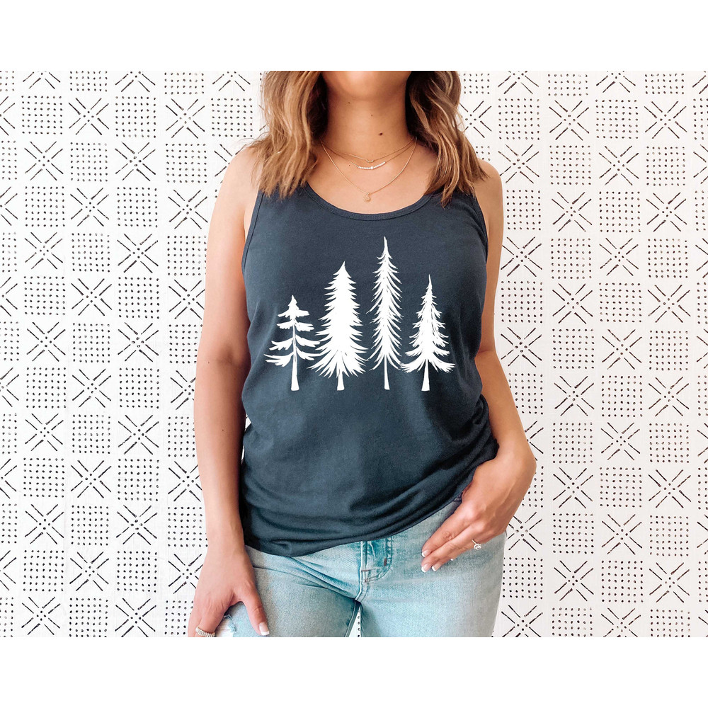 Pine Tree Tank, Pine Tree Top, Camping Tank, Hiking Top Shirt, Adventure Tank, Nature Lover Gift, Outdoors Tank Top - 4.jpg